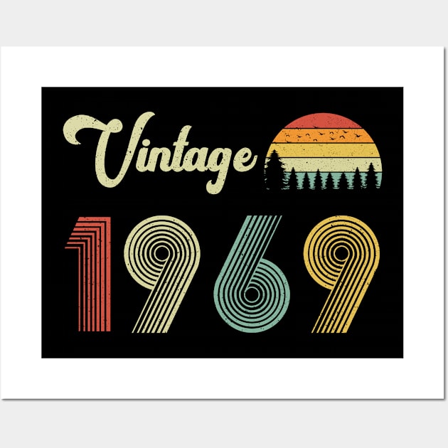 Vintage 1969 51st Birthday – Retro Vintage Classic 51 Years Old Wall Art by Merchofy